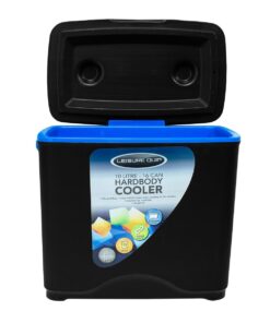 Leisure Quip Hard Body Cooler Box Black - Blue Inner Capacity 10L /16 Cans