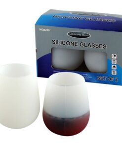 Leisure-Quip Silicone Wine Glasses No-Stem - 2 Pack