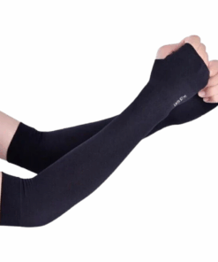 Let's Slim Arm Sleeves UV Sun Protection Arm Cover Sleeves - Black