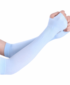Let's Slim Arm Sleeves UV Sun Protection Arm Cover Sleeves - Blue