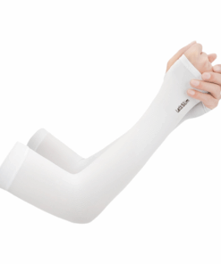 Let's Slim Arm Sleeves UV Sun Protection Arm Cover Sleeves - White