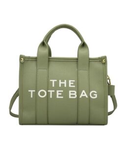 Letter Print Shoulder Strap Tote Bag - Green