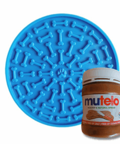 Lick Pad (Licky Mat) Plus Doggy Mutelo - For Play Time and Bath Time - Blue