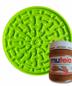 Lick Pad (Licky Mat) Plus Doggy Mutelo - For Play Time and Bath Time - Green