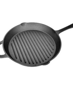 Lifespace Cast Iron Round Griddle Skillet Pan 28cm
