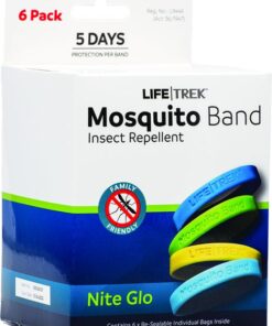 Lifetrek DEET Free Mosquito Repellent Adult Wrist Band Nite Glo 6 Pack