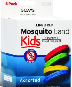 Lifetrek DEET Free Mosquito Repellent Kids Wrist Band Plain 6 Pack