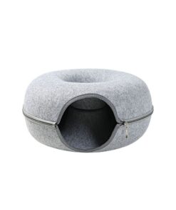 Light grey cat nest tunnel bed