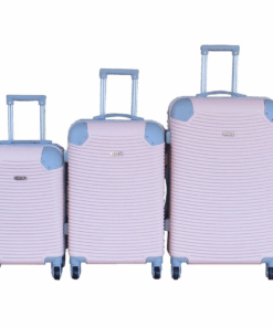 Light Pink 3-Piece ABS Hardshell Luggage Set with Spinner Wheels