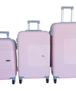 Light Pink ABS 3Piece Luggage Set Durable Stylish 360 Spinner Wheels