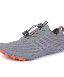 Light Weight Aqua Water Shoes for Men and Women - Grey & Orange - UK 10
