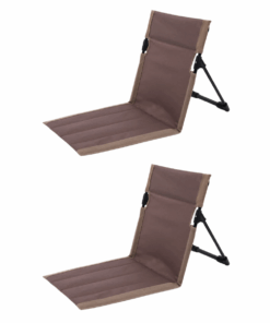 Lightweight Outdoor Reclining Foldable Chair - 2 Pack - Brown