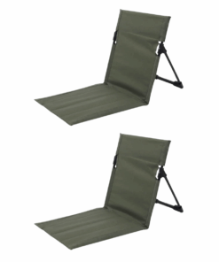 Lightweight Outdoor Reclining Foldable Chair - 2 Pack - Olive