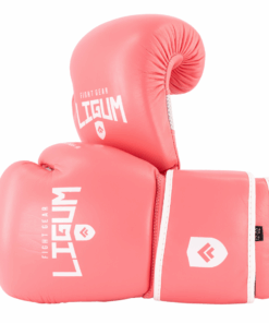 Ligum Fight Gear Leather Boxing Gloves - Pink - 16 oz