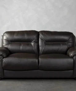 Linden 2 Seater Leather Upper Couch, Espresso