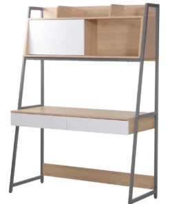 Linx Arizona Computer Desk Oak White and Black