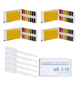 Litmus Paper:320 pH Test Strips, Soil, Urine,Water Tester PH 1-14 & Pipette