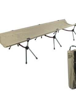LMA 190x65cm Lightweight Portable Camping Cot Stretcher Bed - Metal Frame - Beige
