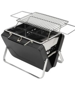 LMA 28x20x22cm Portable Folding Charcoal Braai Grill and Carry Case FX-9206 - Black