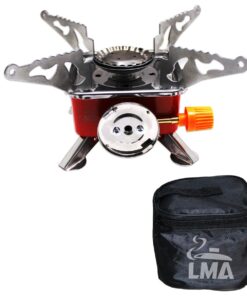 LMA Branded Mini Folding Outdoor Camping Gas Stove and Carry Bag
