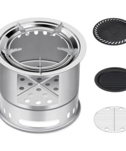 LMA Portable Camping Stove with Braai Stew & Fish Roast Grills in Satchel