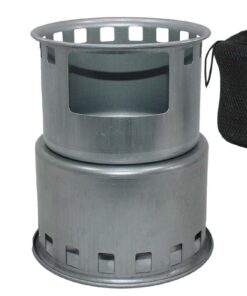 LMA Portable S. Steel Retracting Wood Burning Camping Stove & Satchel