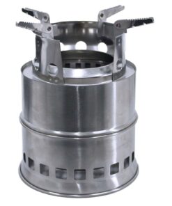 LMA S. Steel Collapsible Mini Camping Stove with 4 Non-Slip Pan Holder