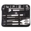 LMA Stainless Steel 20 Piece Braai Utensil Set in Carry & Basting Brushes