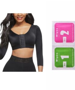 Long Sleeved High Resistance Post Surgery Compression Recovery Bra - Black - L