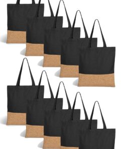 Love & Sparkles 10 x Pack Cotton & Cork Tote Bag Black