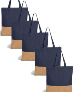 Love & Sparkles 5 x Pack Cotton & Cork Tote Bag Navy