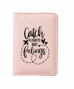 Love & Sparkles Blush Pink Passport Holder Catch Flights Not Feelings