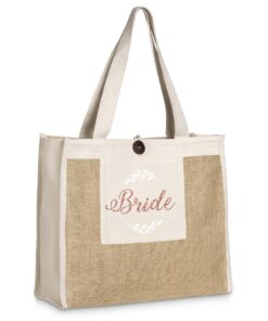 Love & Sparkles Bride Eco Jue & Cotton Shopper Tote Bag - Rose Gold