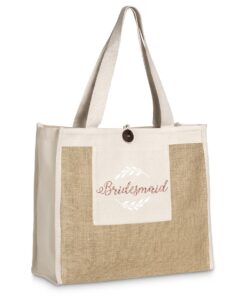 Love & Sparkles Bridesmaid Cotton & Jute tote bag - Rose Gold