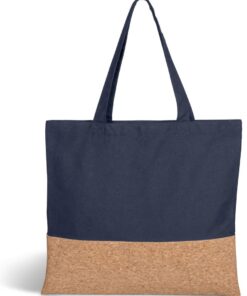 Love & Sparkles Cotton and Cork Tote Bag - blue