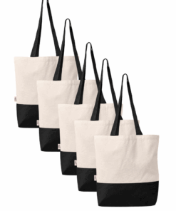 Love & Sparkles Cotton Canvas Beach Bag with Panel 5 Pack