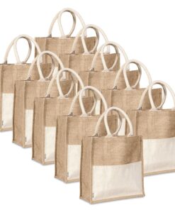 Love & Sparkles Cotton & Jute 10 pack eco shopper structured totes