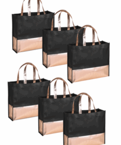 Love & Sparkles Elle Metallic Trim Shopper 6Pack Rose Gold