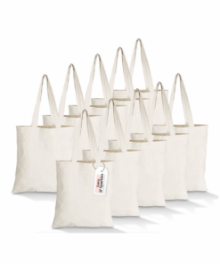 Love & Sparkles Original Cotton Unbleached Eco-Friendly Tote Bags 10 Pack