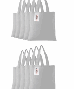 Love & Sparkles Premium Cotton Twill Unbranded Tote Shopper Bag 10 Pack - grey