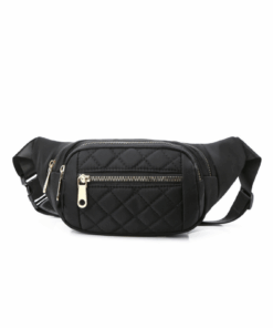 Love & Sparkles Premium Quilted Moonbag Fanny Pack Fashion Bum Bag - black