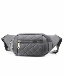 Love & Sparkles Premium Quilted Moonbag Fanny Pack Fashion Bum Bag - grey