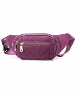 Love & Sparkles Premium Quilted Moonbag Fanny Pack Fashion Bum Bag - purple berry