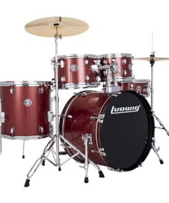 Ludwig 5pc Accent Fuse Drumset With Hardware & Cymbals - Red Sparkle
