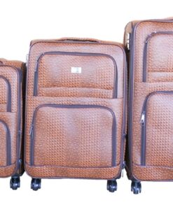 Luggage Bag Set of 3 PU Leather Travel Suitcases 28'24'22' inch - Brown