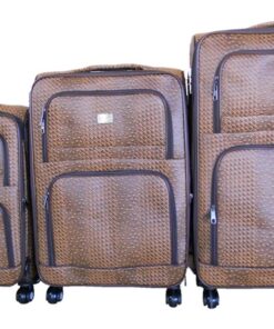 Luggage Bag Set of 3 PU Leather Travel Suitcases 28'24'22' inch Dark Brown