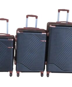 Luggage Set-Durable, Lightweight, Spinner Wheels, Telescoping Handle - 3-Piece - Black