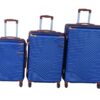 Luggage Set-Durable, Lightweight, Spinner Wheels, Telescoping Handle - 3-Piece - Blue