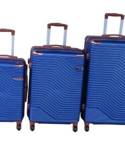 Luggage Set-Durable, Lightweight, Spinner Wheels, Telescoping Handle - 3-Piece - Blue