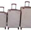 Luggage Set-Durable, Lightweight, Spinner Wheels, Telescoping Handle - 3-Piece - Gold